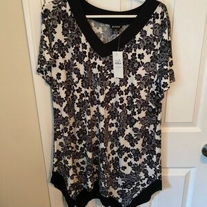 Evans Monochrome Floral Women's Blouse